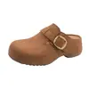 Zapatos tipo Birkenstock con Suela Gruesa para Aumentar la Altura para Mujeres Bajitas, Nuevo Modelo Otoño 2026, Mocasines sin Talón con Correa de Hebilla para Cubrir los Dedos