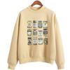 Suéter de cuello redondo vintage con pepinillos enlatados sudadera con capucha holgada para hombre Sudadera