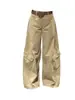 Pantalones cargo tipo cimitarra verde militar para mujer, nuevo estilo otoño 2026, petite, geniales y elegantes, corte holgado, favorecedores, pantalones casuales de pierna ancha