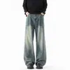 Nuevos Jeans para Hombre Otoño 2026 Estilo Americano Desgastados Lavados Sueltos Vintage Pierna Recta Pantalones Vaqueros Casuales para Hombre