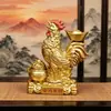 En stock, entrega rápida. Adorno de pollo de aleación para atraer riqueza, cuenco del tesoro giratorio, adecuado para entrada, oficina, inauguración de negocio, regalo de inauguración de casa