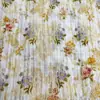 Tecido Plissado Floral Estampado Diretamente em Estoque 100g para Vestidos, Saias e Camisas Femininas de Primavera e Verão