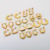 Pendientes de Acero de Titanio de Venta Caliente Transfronteriza Chapados en Oro de 18K Moda Letra A Pendientes de Gama Alta Tendencia Europea y Americana Pendientes de Acero de Titanio para Mujer