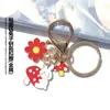 Chaveiro criativo de cogumelo e coelho de desenho animado, liga de óleo, coelho, flor, fofo, pequeno, fresco, pingente para bolsa de casal, atacado
