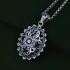 Plata de Ley 925 Colgante Ovalado de Flor Seiko de Moda Personalizado Diseño de Nicho Retro Old Trendyy Joyería al por Mayor