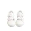 Zapatos planos blancos de lunares con puntera reforzada y cierre de velcro para mujer, nuevo modelo otoño 2026, zapatillas casuales ligeras versátiles para estudiantes