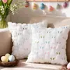 Funda de Almohada de Conejo Colorido de Pascua Nueva del Fabricante, Cojín de Felpa Tridimensional para Sofá, Venta al por Mayor de Fundas de Almohada