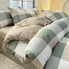Conjunto de Roupa de Cama Quatro Peças em Algodão Puro Escovado, Sem Estampa, Classe A, para Dormitórios Estudantis, Lençol de Cama 100% Algodão, Capa de Edredom, Capa de Edredom de Presente Conjunto de Três Peças