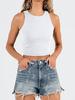 Desejo Transfronteiriço Amazon Primavera e Verão Colete Estilo Europeu e Americano Sexy Moderno Mostra o Umbigo Curto Sem Mangas Slim Fit