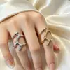 Anillo de Acero Inoxidable Hidráulico Geométrico Irregular con Textura Metálica, Estilo Europeo y Americano de Moda para Mujer, Estilo Callejero Personalizado Estilo Hong Kong