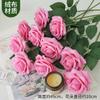 Simulação Rosa Dia dos Namorados Buquê de Plástico Decoração de Casa Flor Falsa Sala de Estar Mesa de Jantar Flor Organizar Decoração de Flores Secas