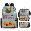 Mochila de Halloween Mais Vendida da Amazon, Conjunto de Três Peças Fantasma Abóbora, Mochila Escolar para Estudantes do Ensino Fundamental e Médio, Mochila Infantil, Bolsa de Ombro