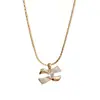 Moda de nicho de alta qualidade cheia de metal estilo pequeno diamante colar duplo C personalidade feminina corrente para clavícula de luxo leve versátil atacado