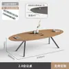 Mesa Oval Pequena Simples para Escritório Mesa de Conferência Branca Mesa de Treinamento para Negociação Bancada Sala de Reunião Mesa de Reunião