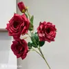 Vermelho vinho popular material de flor de simulação Eucalipto Hortênsia palma vermelha rosa vermelha com salão de casamento estrada atacado