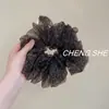 Scrunchie Grande de Vidrio con Estampado de Leopardo para Mujer, Elástico Esponjoso de Personalidad para Moño o Cola de Caballo para Chicas Modernas