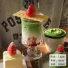 Taza de Fresa Famosa en Internet, Taza de Helado, Vaso de Vidrio Transparente, Taza para Batidos, Taza para Té de Leche, Taza para Bebidas de Café, Taza para Té de Frutas
