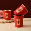 Vasos de Papel para Boda, Vasos Desechables para Boda, Vasos de Té Espesos para Boda, Vasos Rojos para Agua para Banquetes de Boda, Colección Completa de Artículos para Boda