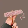Grampo de Cabelo com Borboleta de Strass e Franja de Alta Resistência, Presilha Rosa, Acessório de Cabelo com Presilha de Encaixe Vintage, Novo Ornamento de Cabelo Estilo Chinês Mongol
