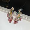 Brincos de borla de agulha de prata vintage antigo exagerado temperamento retrô eardrop nicho brincos high-end mulheres por atacado