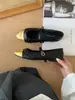 Sapatos de Bico Quadrado Acolchoados Color Block Estilo Chanel para Mulheres, Novos Sapatos Franceses para o Trabalho da Primavera de 2026, Sapatos Mary Jane de Uma Tira