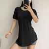 Ropa de Yoga de Alta Gama para Mujer, Estilo Nuevo, que Cubre la Cadera, Tops Deportivos Adelgazantes, Camisetas de Manga Corta de Longitud Media de Secado Rápido, Ropa de Fitness