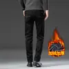 Pantalones Largos Negros Rectos de Forro Polar Ajustados para Hombre, Estilo Coreano de Moda, Versátiles, Casuales, Ropa Exterior, Invierno 2026