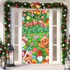 Nuevo Navideño Transfronterizo Tela Elástica Cubierta de Puerta Decoración Fondo Fiesta Festiva Foto Atmósfera Adhesivo de Puerta Navideño