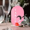Tarjeta de asiento de mesa de boda acrílica con arco, tarjeta de mesa, número de mesa de boda, placa de restaurante, pegatinas creativas, tarjeta de comedor digital