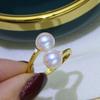 Accesorios de bricolaje S925 anillo de doble cuenta de moda de plata esterlina accesorios de soporte de perla vacío anillo semiacabado material de soporte de anillo