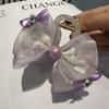 Nuevo Diseño de Cinta Doble Cara Estilo Coreano Lazo Floral Pinza de Agarre Floral de Pedrería Accesorios Dulces para el Cabello para Mujer