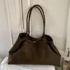 Bolsa Grande de Camurça Transfronteiriça para Mulheres Outono e Inverno 2025 Nova Casual Versátil Bolsa de Ombro Bolsa Tote Retrô