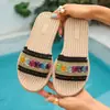 Chinelos Transfronteiriços de Estilo Étnico Europeu e Americano para Mulheres, Tamanho Grande, Estilo Boêmio, Atacado Tamanho Grande