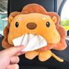 Caja de pañuelos para coche, reposabrazos, papel, decoración interior, creativa, con dibujos animados de peluche