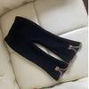 Calças casuais femininas de outono e inverno, estilo ocidental para bebês, infantil, personalizadas, da moda, com forro de lã, com fenda espessa, calças largas