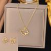 Collar aretes traje de joyería al por mayor transfronterizo 2023 nuevos aretes de acero de alto titanio traje de joyería para mujer al por mayor