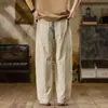 2026 Novos Calças Masculinas Simples de Cor Sólida Largas de Perna Larga Curvas Verão Seda de Gelo Leve Frescas