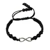 Pulseira de Casal com Fio e Contas de Cerâmica Nova, Vendida Quente, Cruzando Fronteiras, Símbolo do Infinito Figura de Oito, Pulseira Figura de Oito Tecida à Mão
