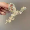 Pasador de Hanfu con Borlas de Estilo Antiguo y Pinza de Flor para Recogido en la Parte Posterior de la Cabeza, Accesorio para el Cabello de Pinza de Tiburón con un Toque de Lujo y Estilo de Hada