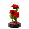 Caja de regalo de rosas artificiales transfronteriza para San Valentín, Día de la Madre, regalo de cumpleaños para novia, flor eterna con cubierta de plástico