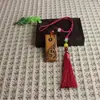Madera de Durazno Tallado Tai Chi Paz Llavero Colgante Llavero de Coche de Madera Adorno Venta al por Mayor Logo de Grabado Gratis