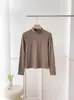 Camiseta base blanca de cuello alto medio para mujer, camiseta de manga larga ajustada otoño 2026, cuello medio, top interior blanco adelgazante