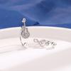 Aretes de nota musical de guitarra de diamante completo diseño de gancho de tornillo moda asimétrico circonio violín aretes de música