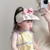Chapéu Doce para Bebê Menina Verão Fino Proteção Solar Bico de Pato Topo Vazio Chapéu de Sol de Aba Larga para Meninas
