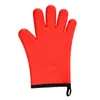 Luvas de Isolamento de Silicone de Cinco Dedos de Algodão com Logo Personalizado Luvas para Forno de Churrasco Doméstico Luvas Antiescaldantes em Forma de Coração