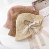 Sombrero de Paja con Cinta de Encaje Estilo Coreano Sombrero de Pescador con Cordones para Mujer Verano Playa Combinable Estilo Japonés Fresco Sombra Sombrero de Playa