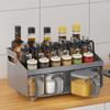 Caja para Salsas de Mesa de Doble Capa Estilo Crema de Lujo Ligero Estante de Almacenamiento Multifuncional para Aceite, Sal, Salsas y Vinagre