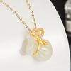 Estilo étnico hermoso significado bolsa de la suerte y la fortuna colgante imitación Jade Hetian diamante de amor hebilla colgante de bolsillo