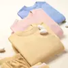 Ropa interior térmica para niños Pijamas gruesos para bebé Capa base Transpirable Niños y Niñas Lana Seda Conjunto de Ropa y Pantalones de Otoño