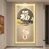 Nova Pintura Decorativa de Entrada Moderna Estilo Chinês Pintura com Luz LED Versão Vertical com o Caractere para Bênção e Rena Pintura de Parede Pendurada Pintura com Luz LED